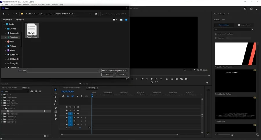 import the file news opener