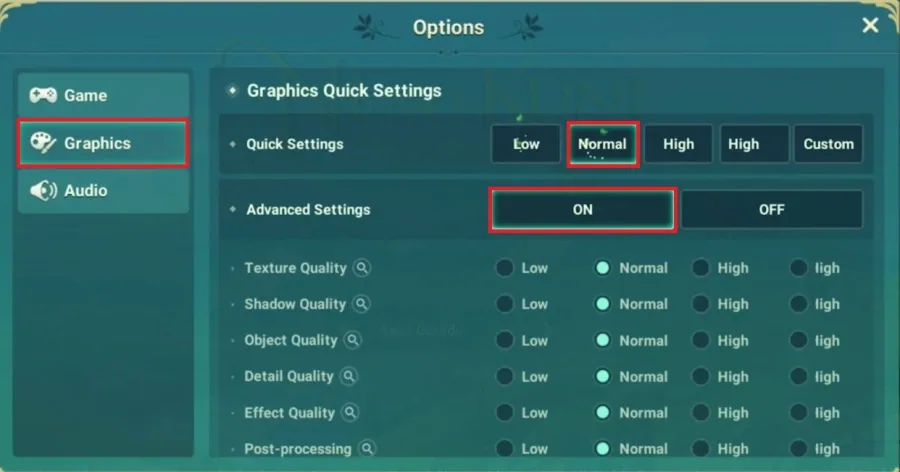 In-Game Settings > Graphics
