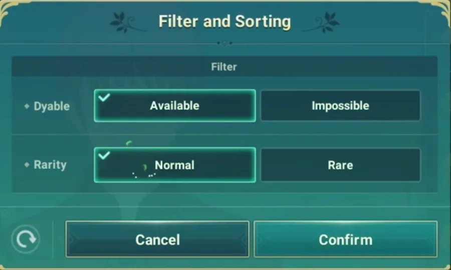 Filter & Sorting Options