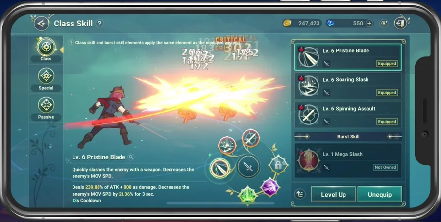 Preview all class skills for your character