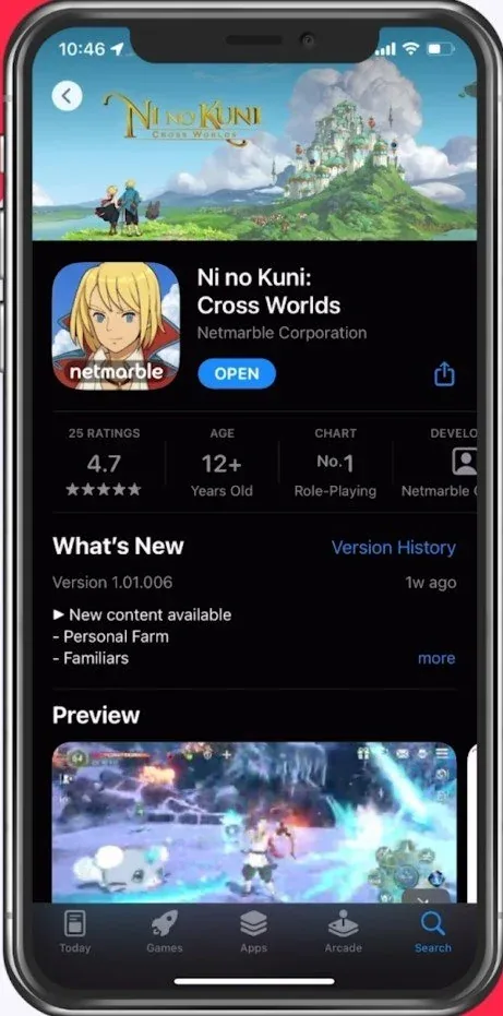 App Store > Ni No Kuni