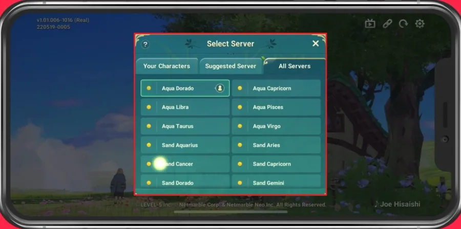 Choose a server with a stable connection