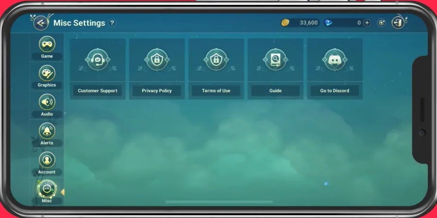In your Miscellaneous Settings you’ll find the option to redeem codes