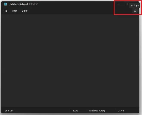 Notpad > Settings