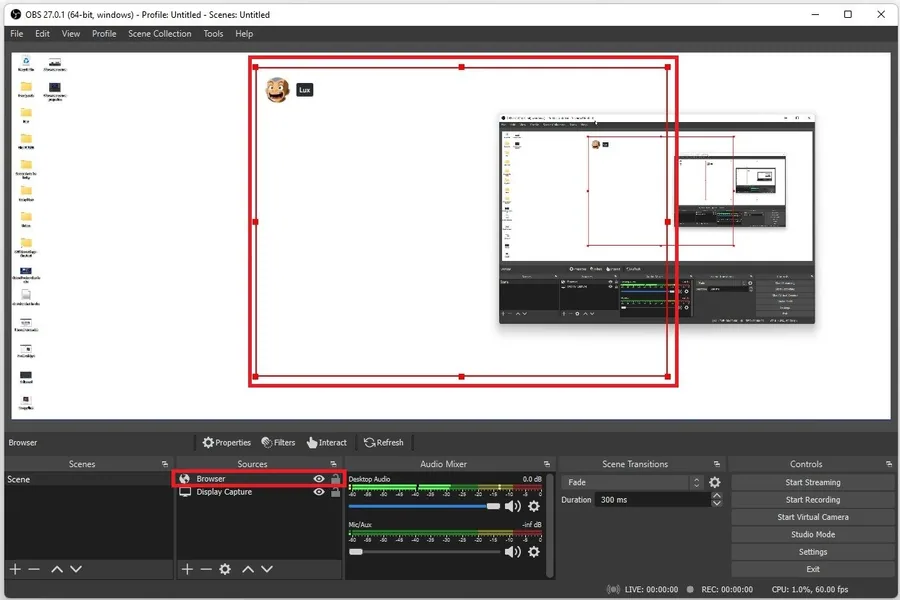 Adjust the position of your Discord voice chat preview in OBS