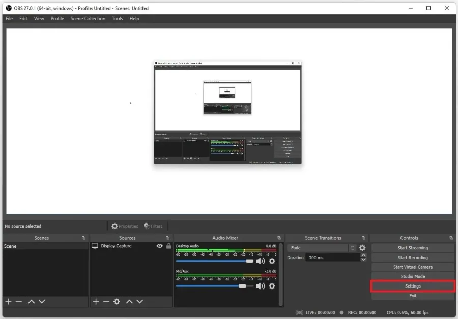 OBS Studio > Settings