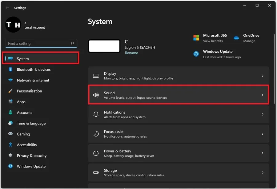 Windows Settings > System > Sound