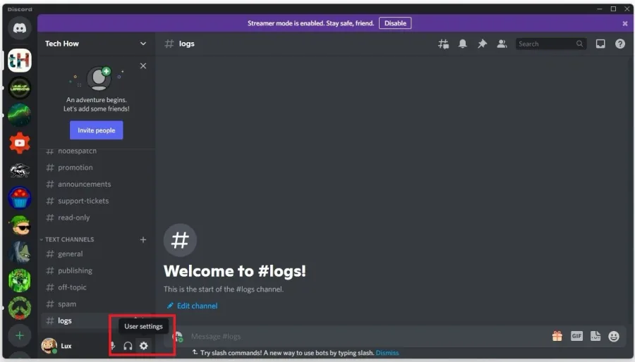 Discord > User Settings