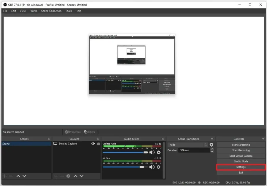 OBS Studio > Settings