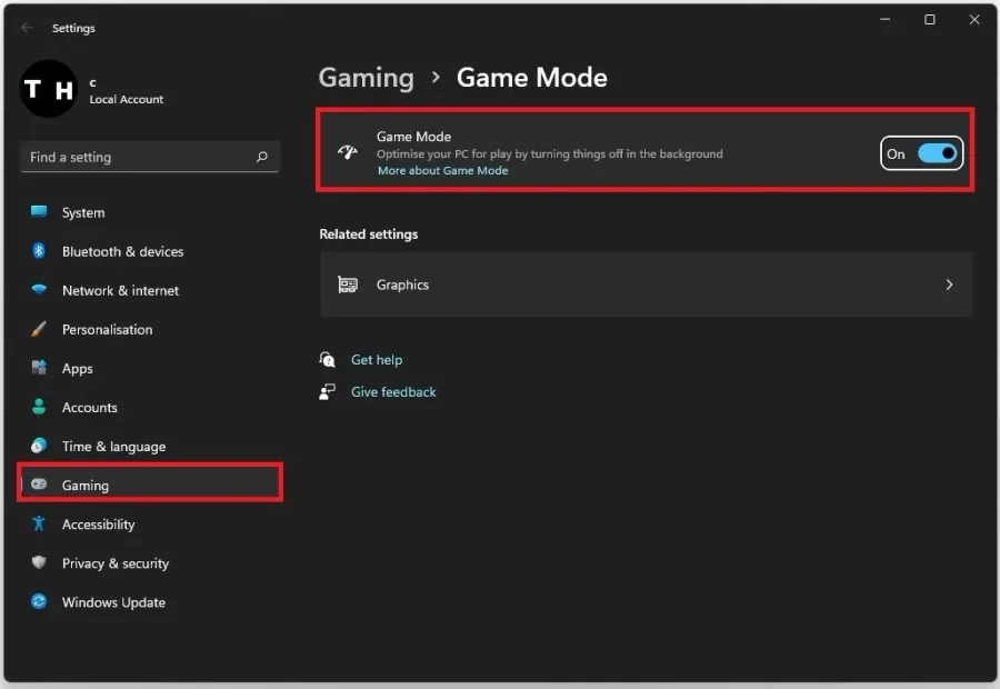 Windows Settings > Gaming > Game Mode