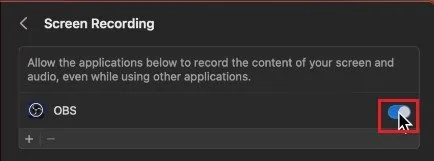 Allow apps to record your screen