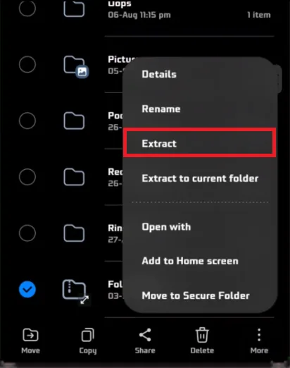 extract files