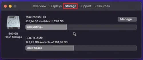 About this Mac > Storage