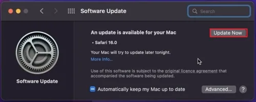 System Settings > Software Update
