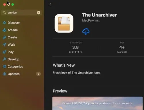 App Store > Archive