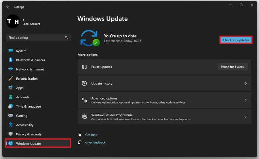 Windows Settings > Windows Update