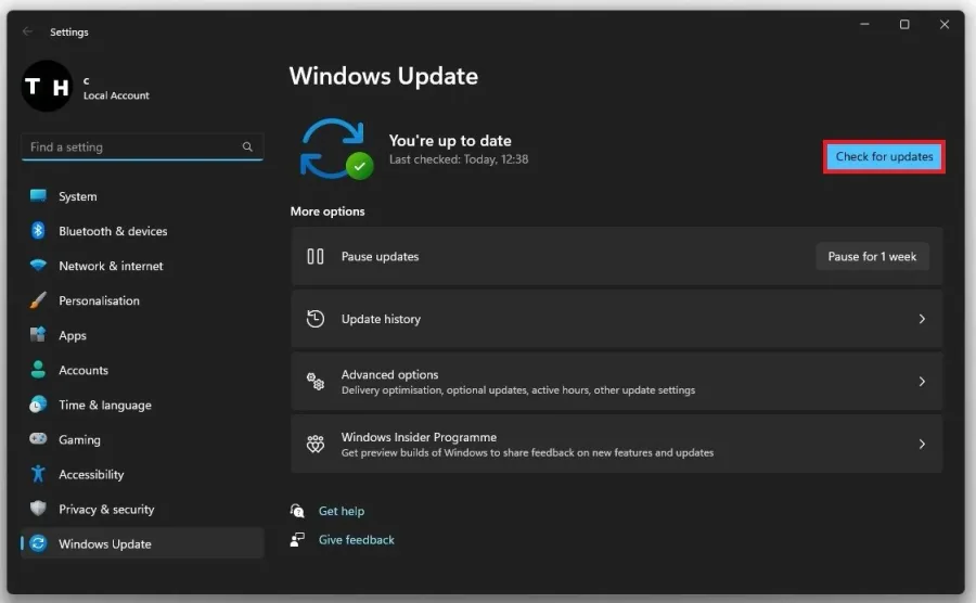 Windows Settings > Windows Update