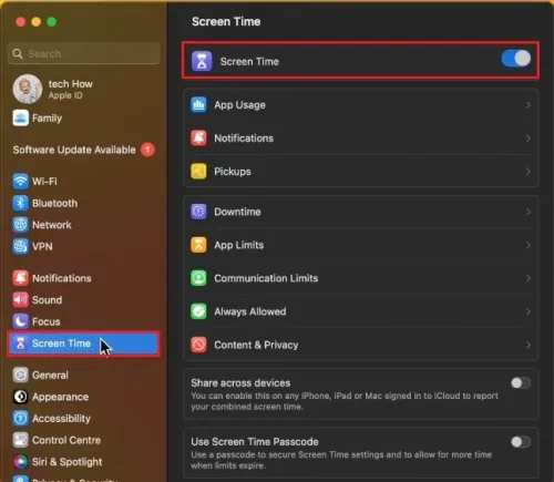 System Settings > Screen Time