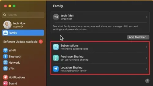 System Settings > Family