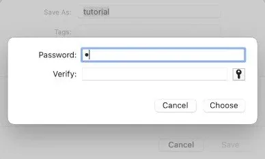 You will be prompted to enter a password for your new file