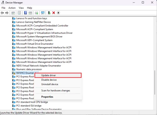 device manager update driver