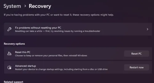 system recovery