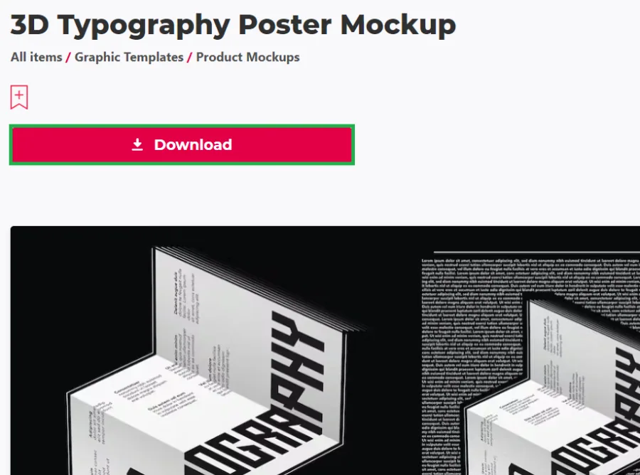 download 3d typography template