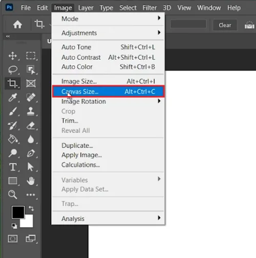 canvas size settings