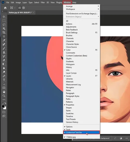 enable contextual task bar