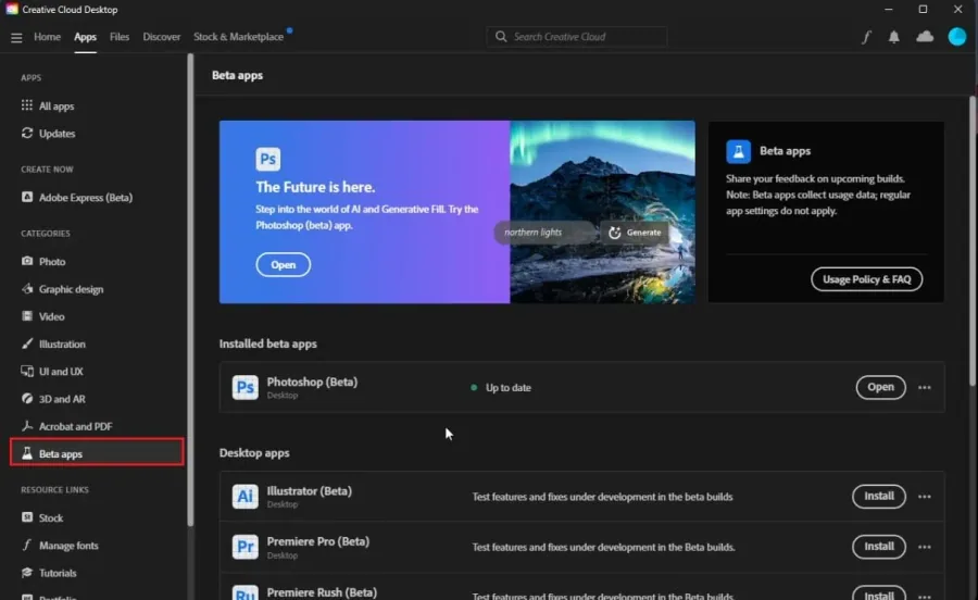 photoshop beta update