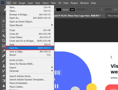 save photoshop instagram file
