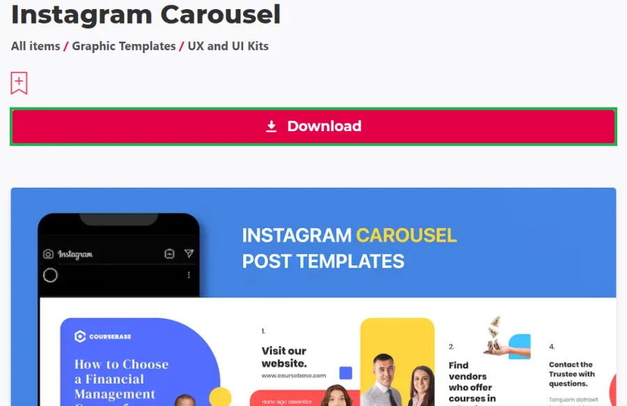 download insta carousel template