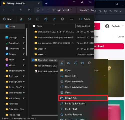 extract downloaded files