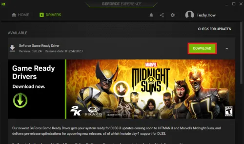 GeForce Experience > Drivers