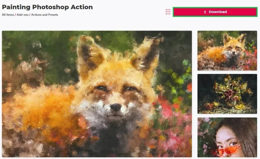 photoshop painting action and preset