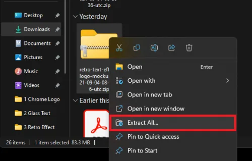 extract file