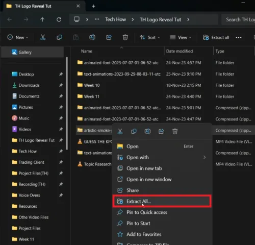 extract file