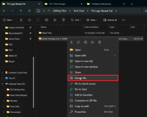 extract photoshop file