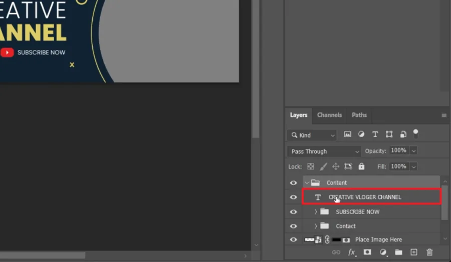 adjust template layer text