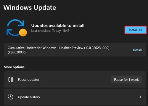 System Settings > Windows Update