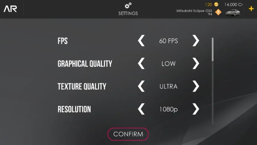 assoluto racing graphics settings