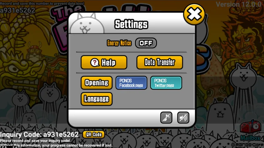 Battle Cats General Settings