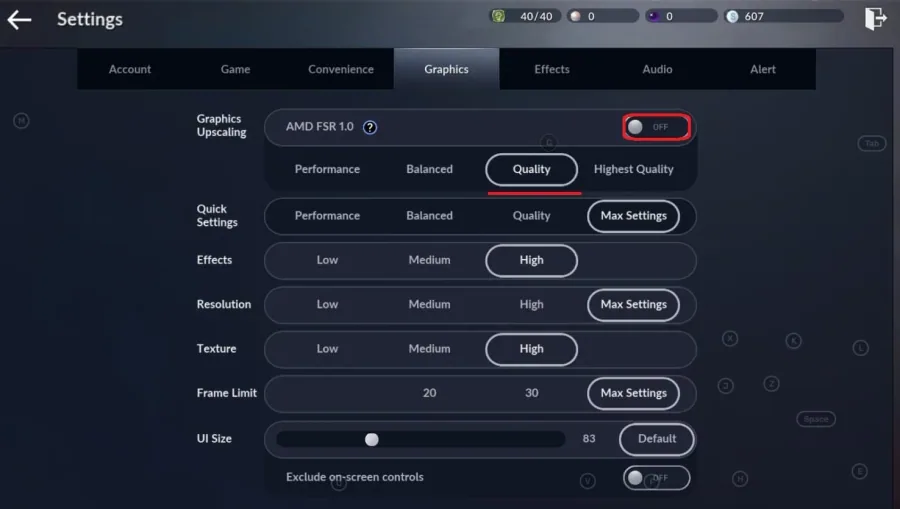black desert mobile in game graphics settings