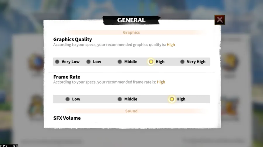 call of dragons general settings
