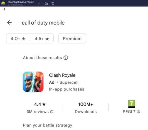 Google Play Store > Call of Duty Mobile