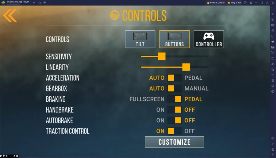 carx street controls settings