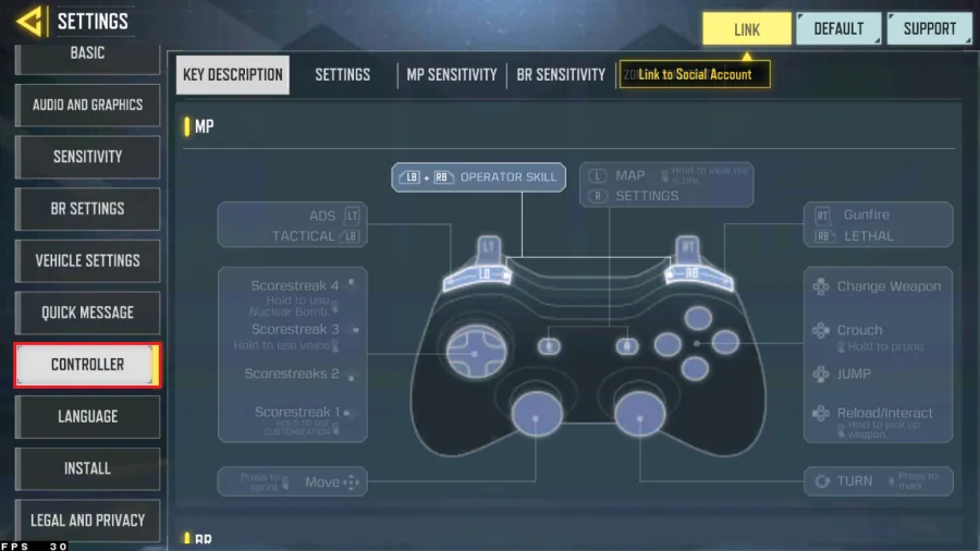 call of duty mobile controller settings