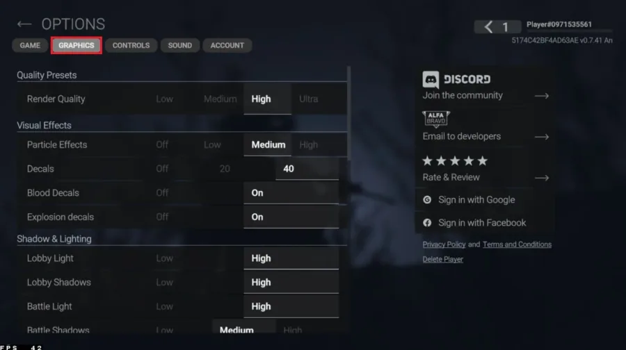 combat master graphics settings