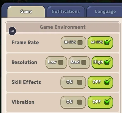 Cookie Run Kingdom Settings
