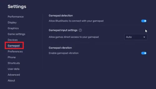 controller settings